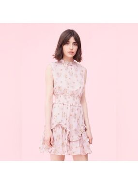 Rebecca Taylor Leander Floral Metallic Dress Size 12 NWT